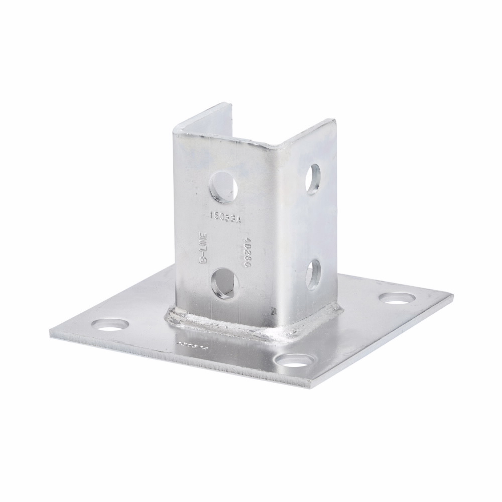 Product image for B-Line 4D280SQZN Zinc Channel Post Base