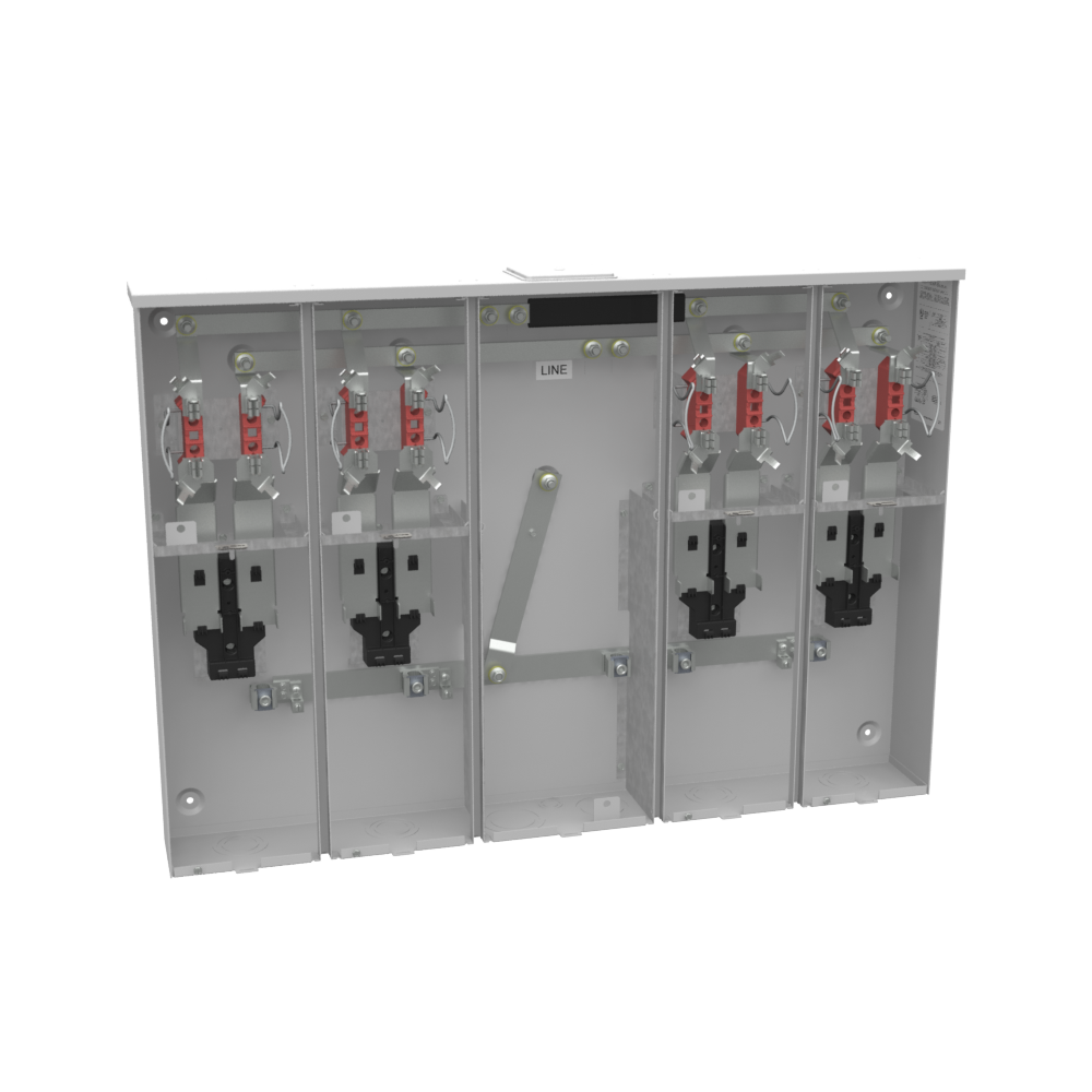 4 TERM RNGLS LRG CLS PLT HRN BYPS 4 POS 4-125 AMP MN BRKR PROV 9-16 IN BRL LCK WITH BRKT PROV