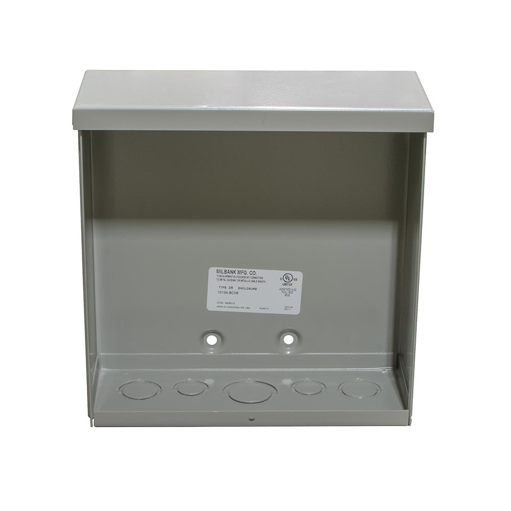 18x6x18 Screw Cover Type 3R UL Listed Steel Knockouts ANSI 61 Gray Quad D Knockout for Lock Emboss Mounting Hole in Back