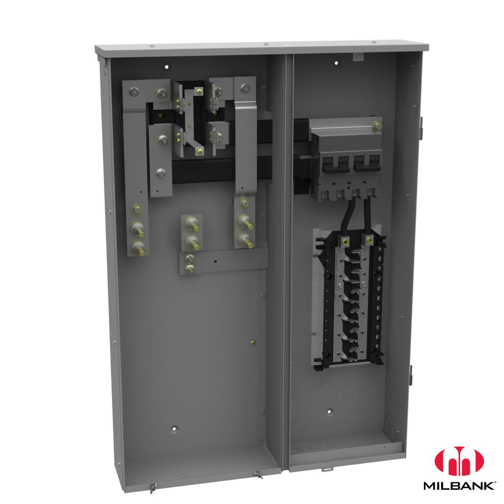 Product image for Milbank M400-UG-APS-LC 4 Terminal Ring Type Plain Top 1-200 Ampere Main Breaker 24 Branch Circuit