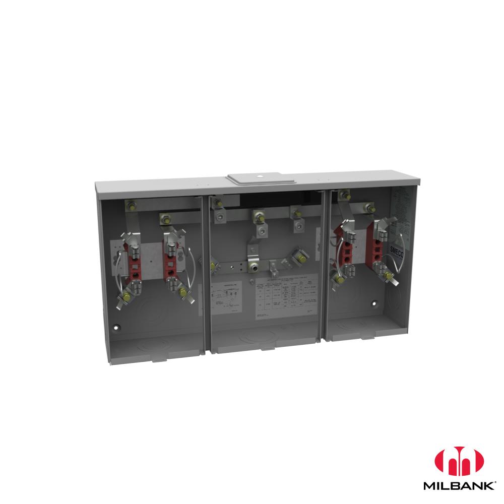 Product image for Milbank U1252-X-KK-K1-PED 4 Terminal Ringless Large Closing Plate Horn Bypass 2 Position Single Connector 6-350kcmil Pedestal Mount Provision