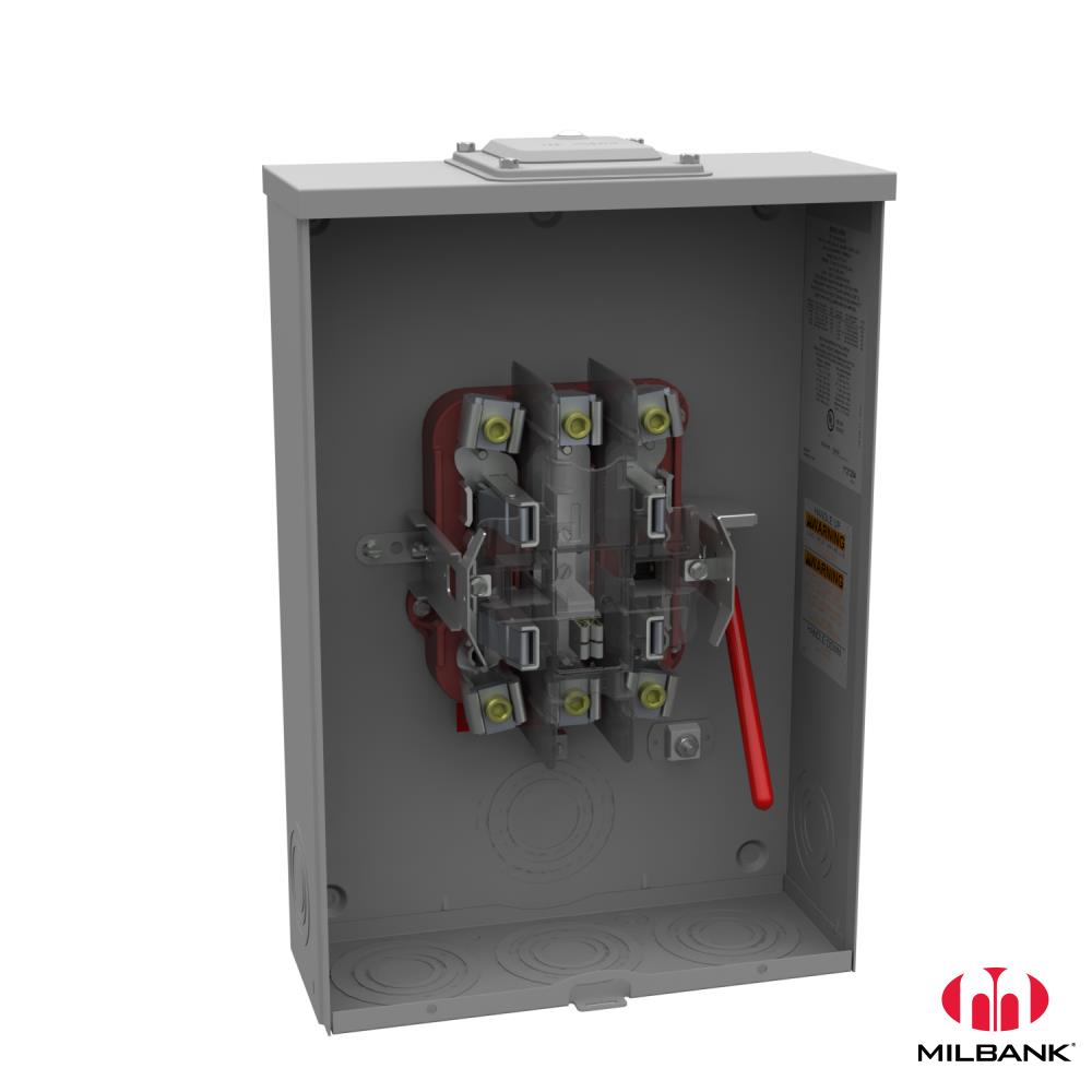 Product image for Milbank U9551-RXL-QG 5 Terminal Ringless Large Hub Open Adapt To Small Closing Plate Quadplex Ground Lever Bypass