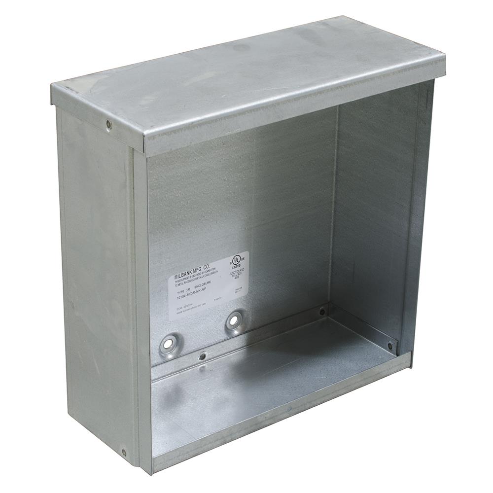 10x6x10 Screw Cover Type 3R UL Listed Steel No Knockouts No Paint Quad D Knockout for Lock Emboss Mounting Holes in Back