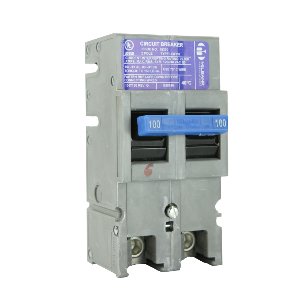 Product image for Milbank UQFPH-200 200 Ampere 2 Pole 240 Volt Plug-in 22k Ampere Interrupting Capacity