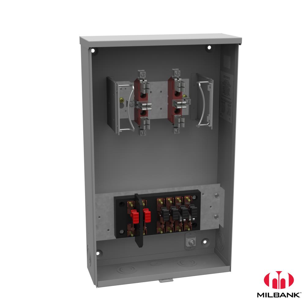 Product image for Milbank UAPC4511-O-TS0324 6 Terminal Ringless Plain Top Aluminum Painted Test Switch Incl