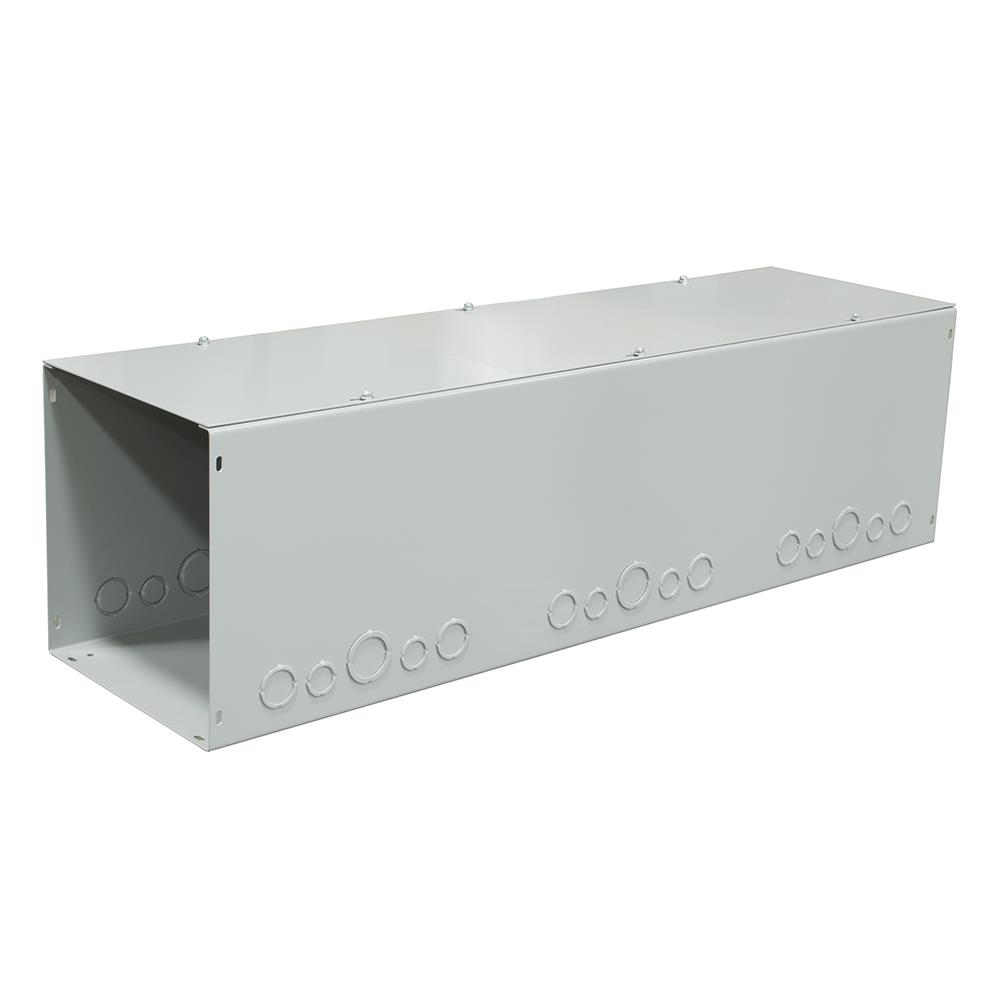 2.5x12x2.5 Screw Cover Wireway Type 1 UL Listed Steel Knockouts ANSI 61 Gray