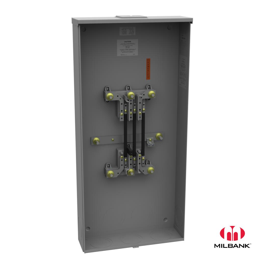 Product image for Milbank UA4667-X-8529 7 Terminal Bolt-in Large Closing Plate Link Bypass Unpainted Aluminum Configuration 8529