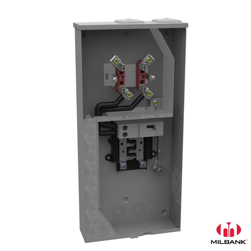 Product image for Milbank U5169-XTL-200 4 Terminal Ring Type 2 Small Closing Plates 1-200 Ampere Main Breaker 8 Branch Circuit