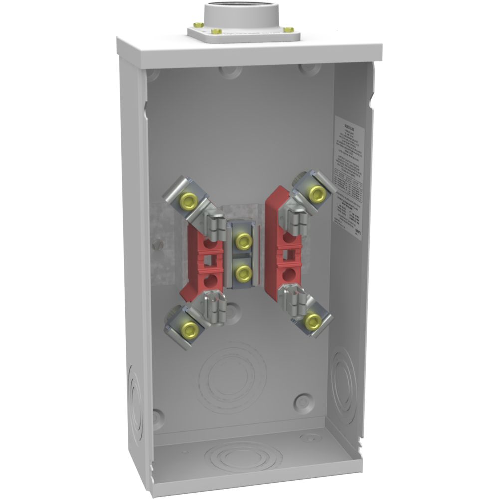 Product image for Milbank U4517-DL-M4 600 VAC 200 Amp 4-Terminal 1-Phase 1-Position Ring Type Overhead Meter Socket