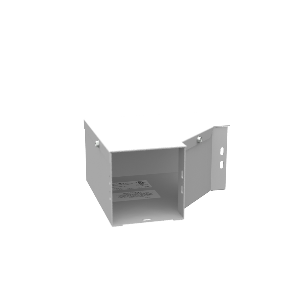 4.063x8.875x8.875 Wireway Elbow 90 Side Opening ANSI 61 Gray Steel