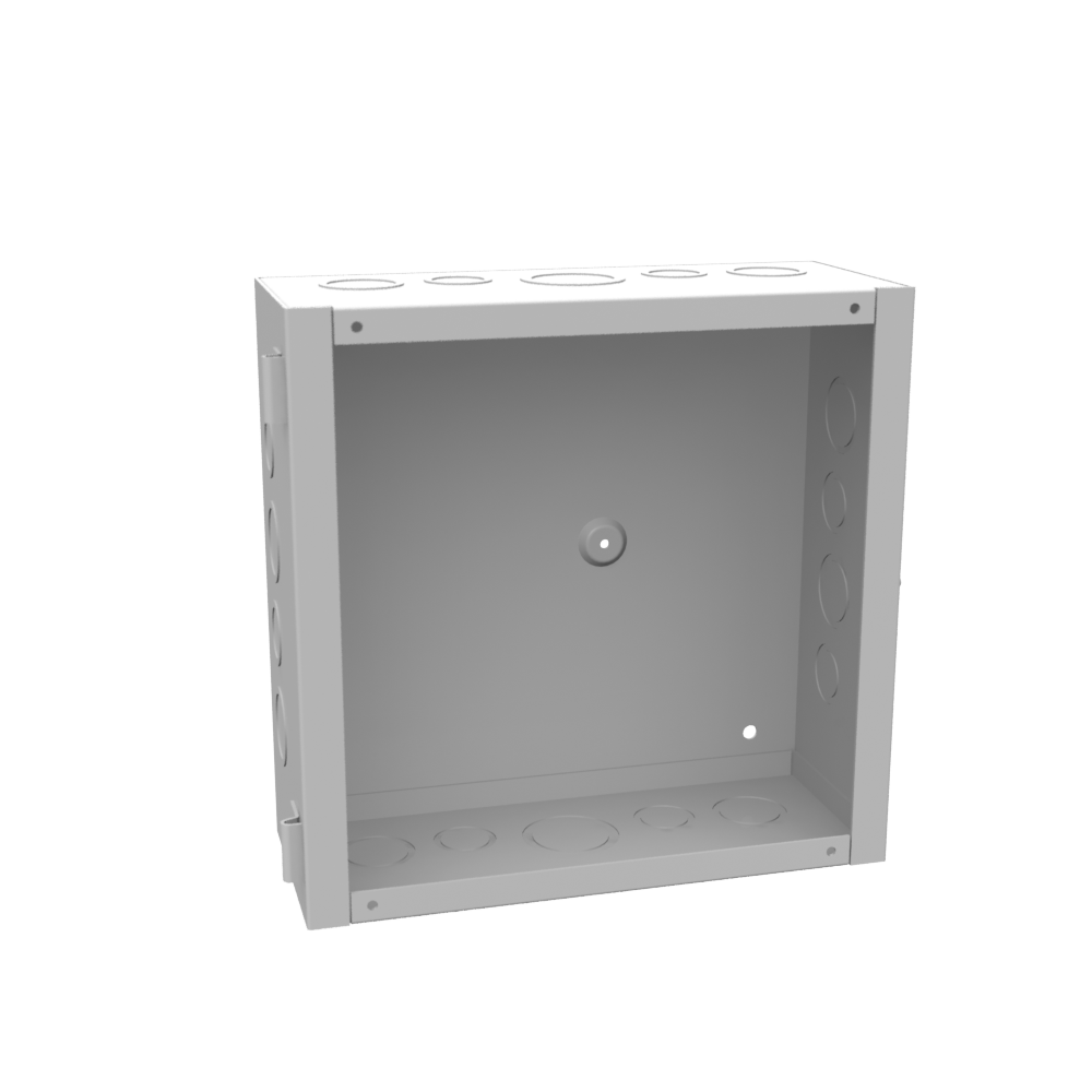 10x4x10 Hinge Cover Type 1 UL Listed Steel Knockouts ANSI 61 Gray Flush Pull Ring Formed Hinges Mounting Holes in Back