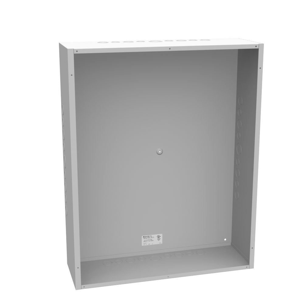 30x8x24 Screw Cover Type 1 UL Listed Steel Knockouts ANSI 61 Gray Cover with Teardrop Slots Mounting Holes in Back