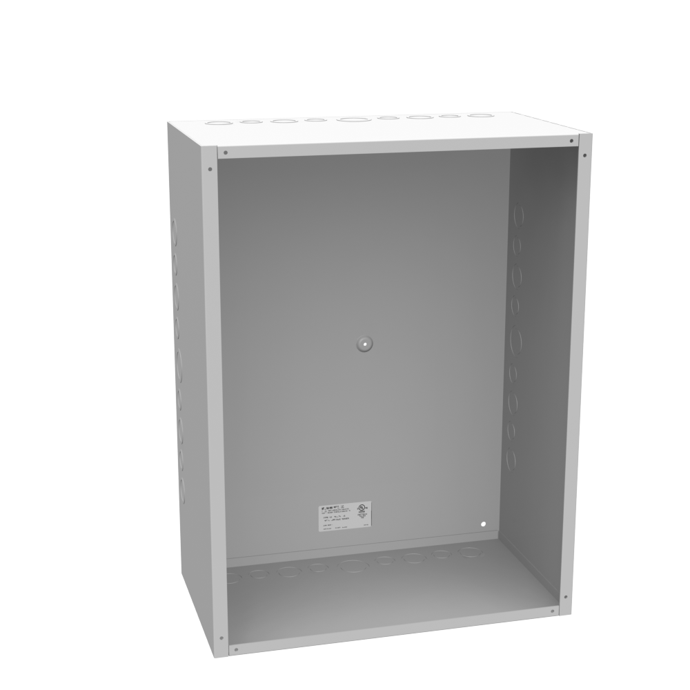 24x10x18 Screw Cover Type 1 UL Listed Steel Knockouts ANSI 61 Gray Cover with Teardrop Slots Mounting Holes in Back