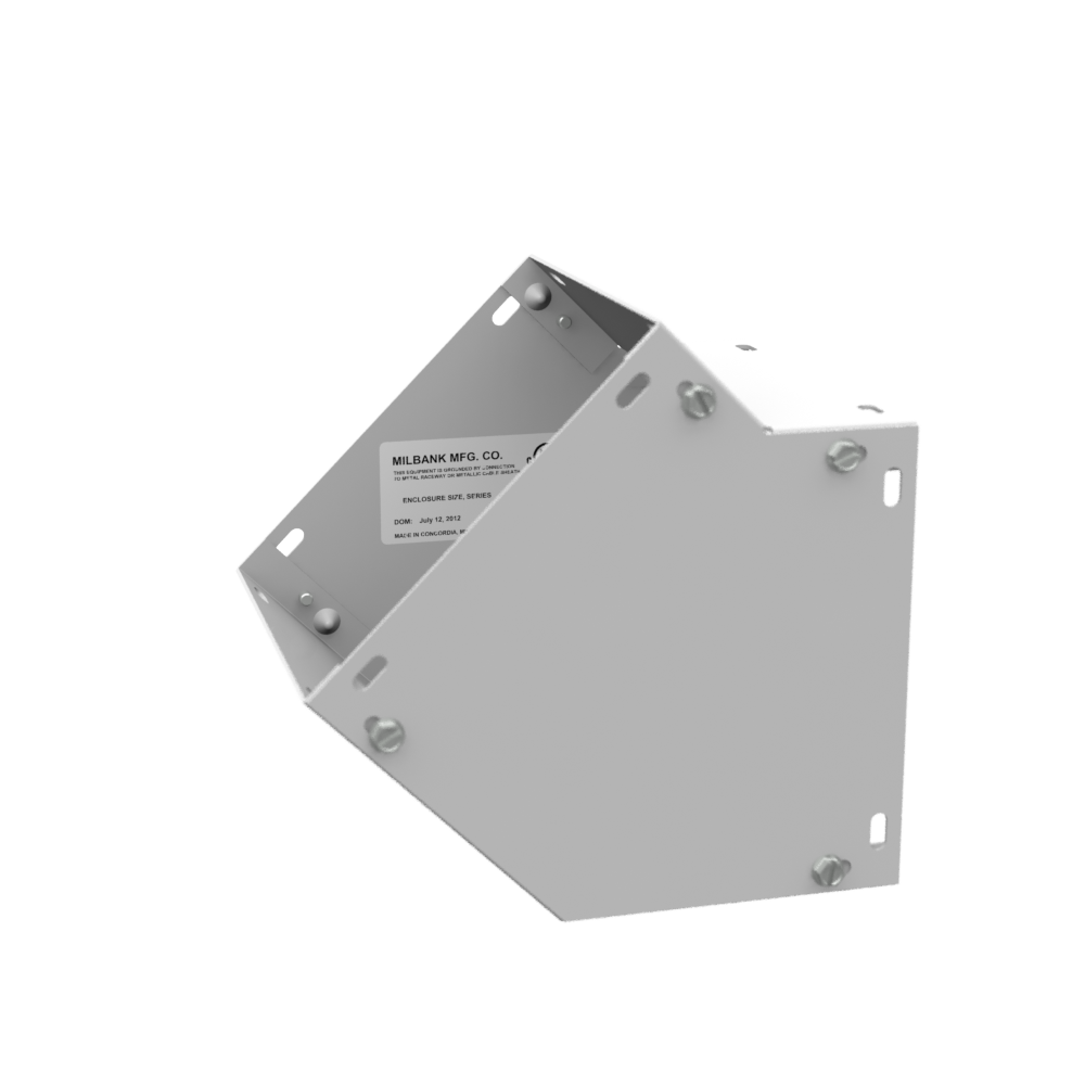 7.469x6.125x7.594 Wireway Elbow 45 Side Wall Access ANSI 61 Gray Steel