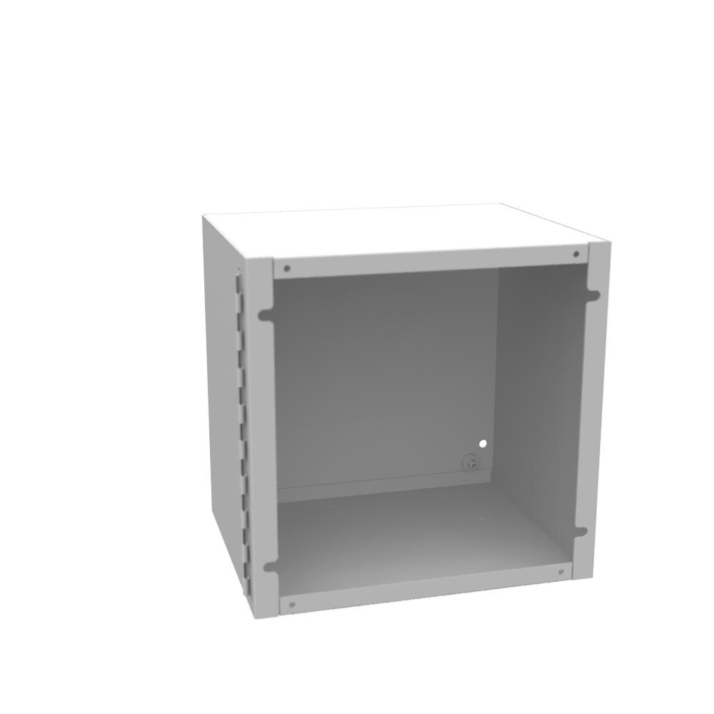 10x6x10 Hinge Cover Type 1 UL Listed Steel No Knockouts ANSI 61 Gray Continuous Hinge Slotted Quarter Turn Latch