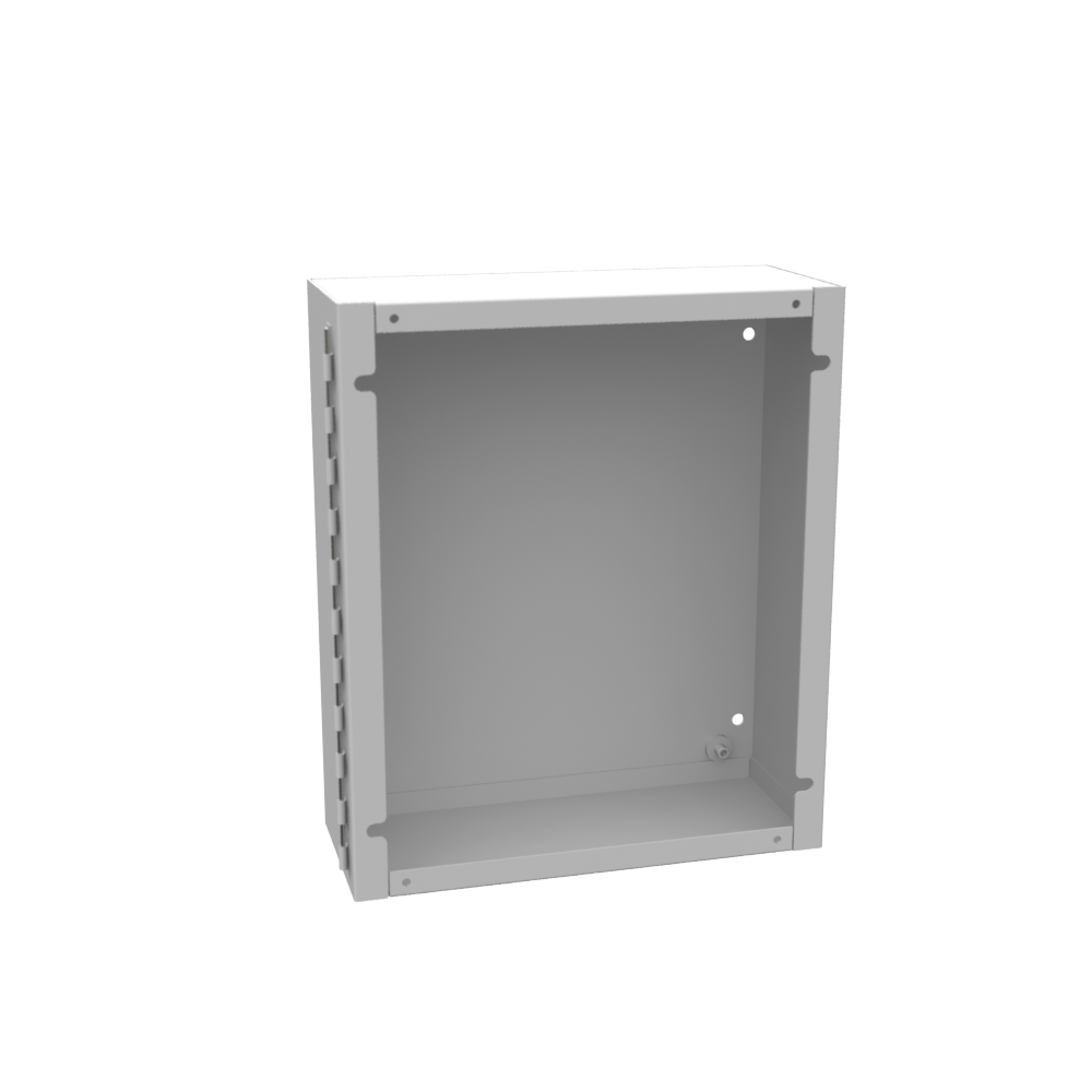 12x4x10 Hinge Cover Type 1 UL Listed Steel No Knockouts ANSI 61 Gray Continuous Hinge Slotted Quarter Turn Latch