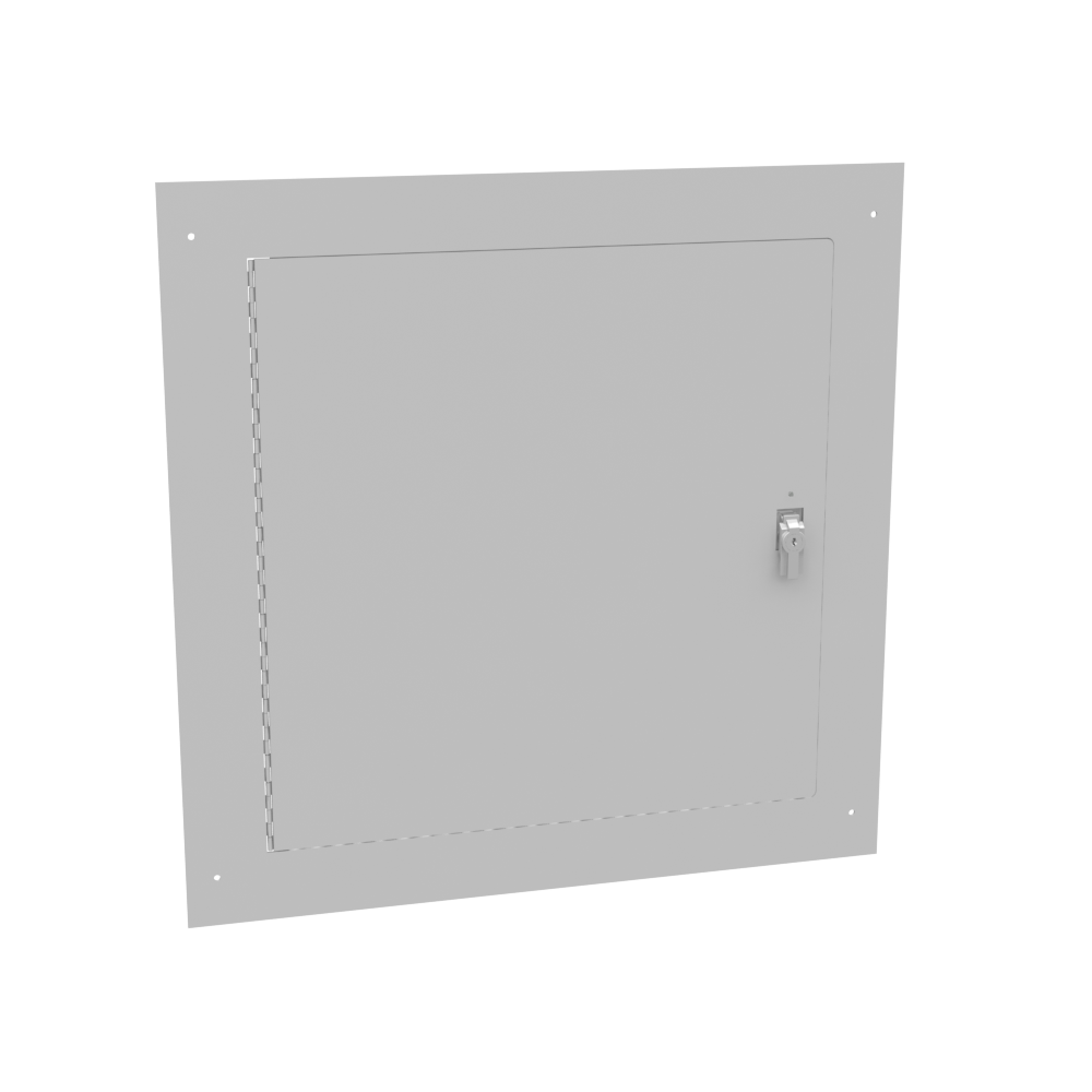 Flush Mount Cover Type 1 24x24 Screw Cover ANSI 61 Gray Steel Hinged Door Keylocking Slam Latch
