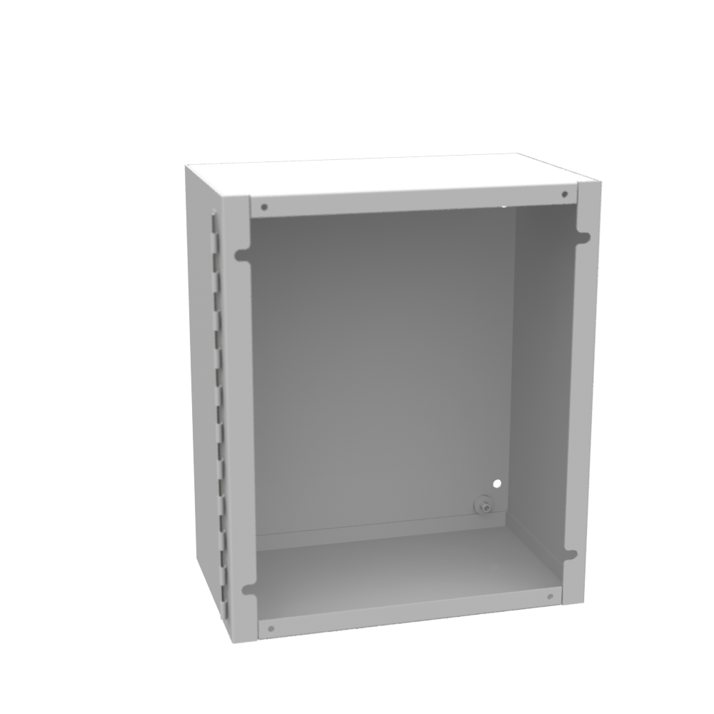 12x6x10 Hinge Cover Type 1 UL Listed Steel No Knockouts ANSI 61 Gray Coninuous Hinge Slotted Quarter Turn Latch