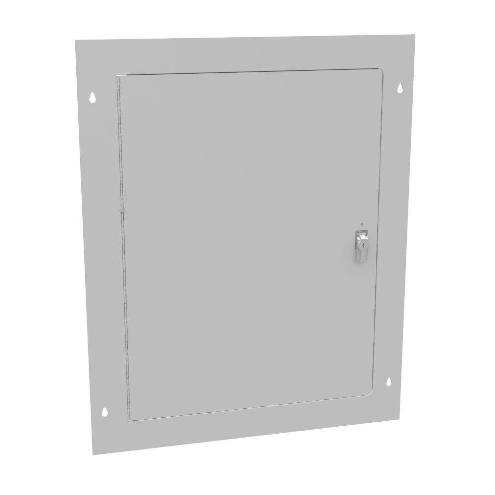 Flush Mount Cover Type 1 24x30 Screw Cover ANSI 61 Gray Steel Hinged Door Keylocking Slam Latch