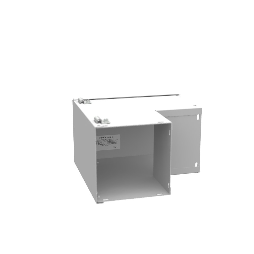 10.438x6x10.438 Wireway Elbow 90 for Hinge Wireway Outside Opening ANSI 61 Gray Steel