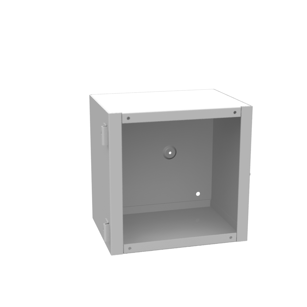 8x6x8 Hinge Cover Type 1 UL Listed Steel No Knockouts ANSI 61 Gray Flush Pull Ring Formed Hinges Mounting Holes in Back