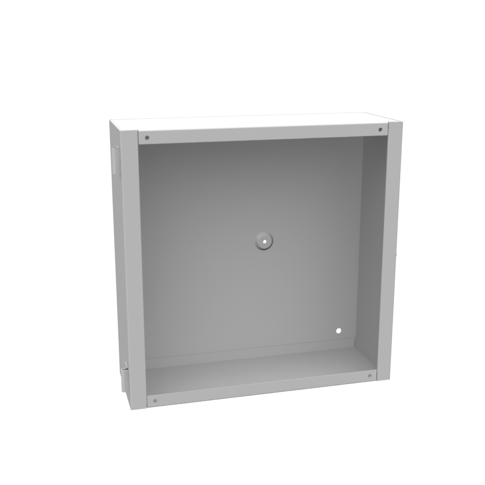 12x4x12 Hinge Cover Type 1 UL Listed Steel No Knockouts ANSI 61 Gray Flush Pull Ring Formed Hinges Mounting Holes in Back