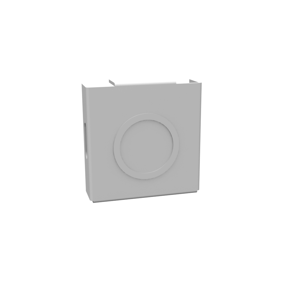 Wireway Universal End Type 1 2x2 Screw Cover ANSI 61 Gray Steel Knockouts