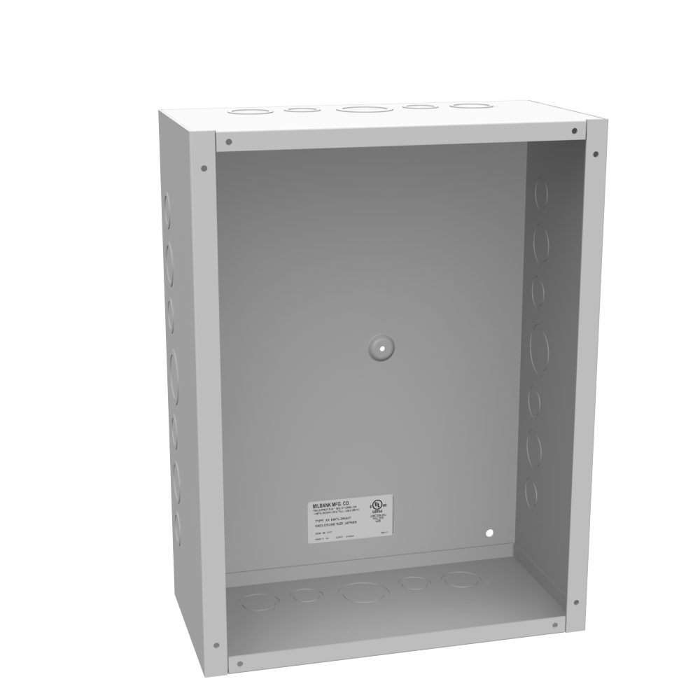 16x6x12 Screw Cover Type 1 UL Listed Steel Knockouts ANSI 61 Gray Cover wit Teardrop Slots Mounting Holes in Back