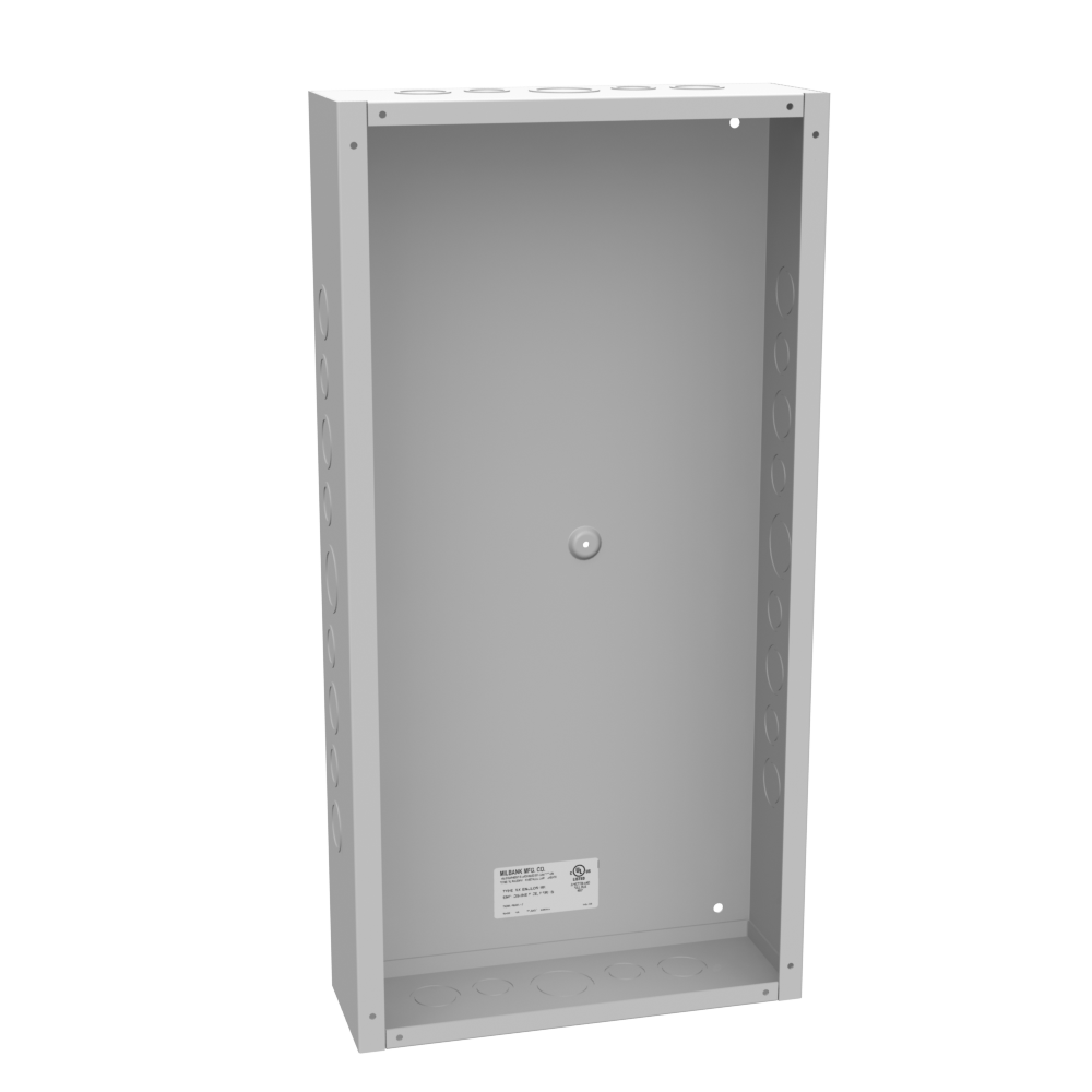 24x4x12 Screw Cover Type 1 UL Listed Steel Knockouts ANSI 61 Gray Cover with Teardrop Slots Mounting Holes in Back