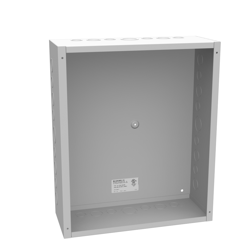 18x6x15 Screw Cover Type 1 UL Listed Steel Knockouts ANSI 61 Gray Cover with Teardrop Slots Munting Holes in Back