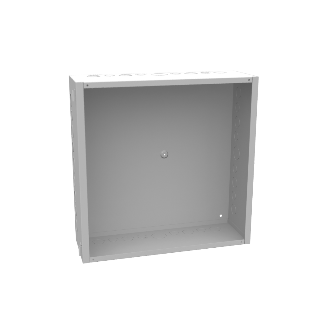 18x6x18 Hinge Cover Type 1 UL Listed Steel Knockouts ANSI 61 Gray Flush Pull Ring Formed Hinges Mounting Holes in Back