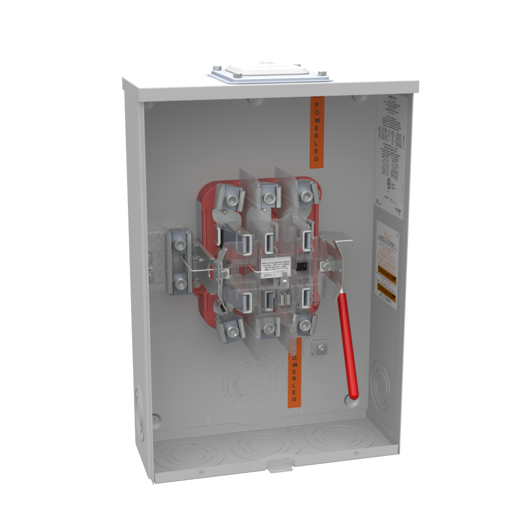 Product image for Milbank U9701-RXL 7 Terminal Ringless Large Hub Open Adapt To Small Closing Plate Lever Bypass