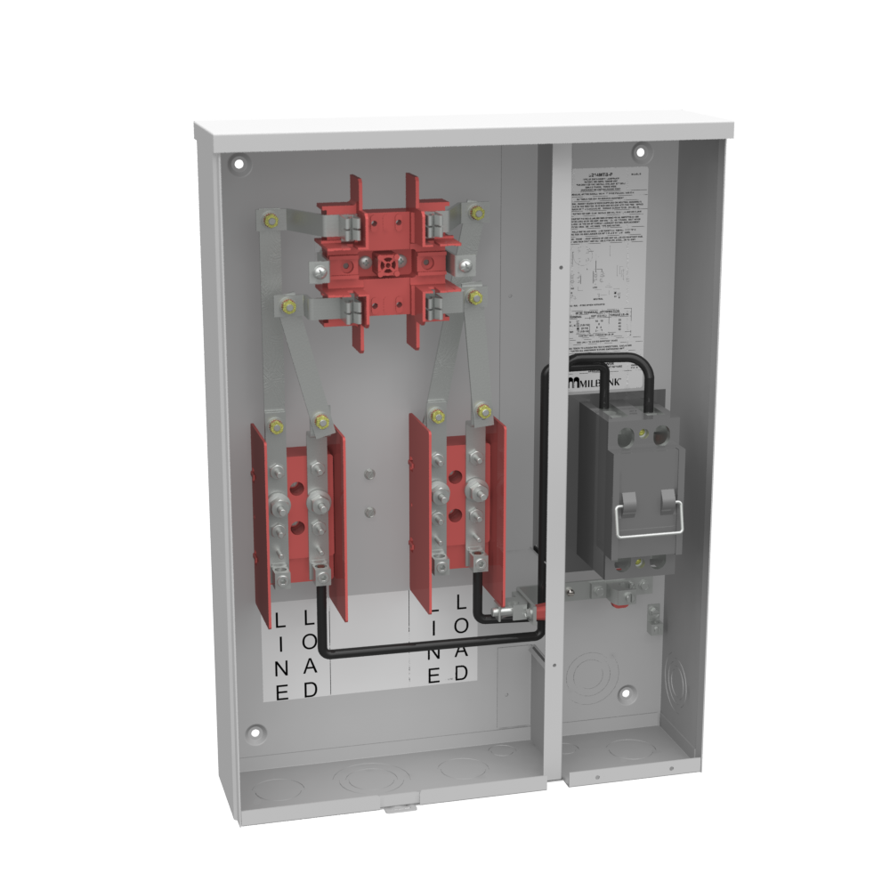 Product image for Milbank U214MTB-P 100 Amp 4-Terminal Underground Pullout Ring Type Meter Socket