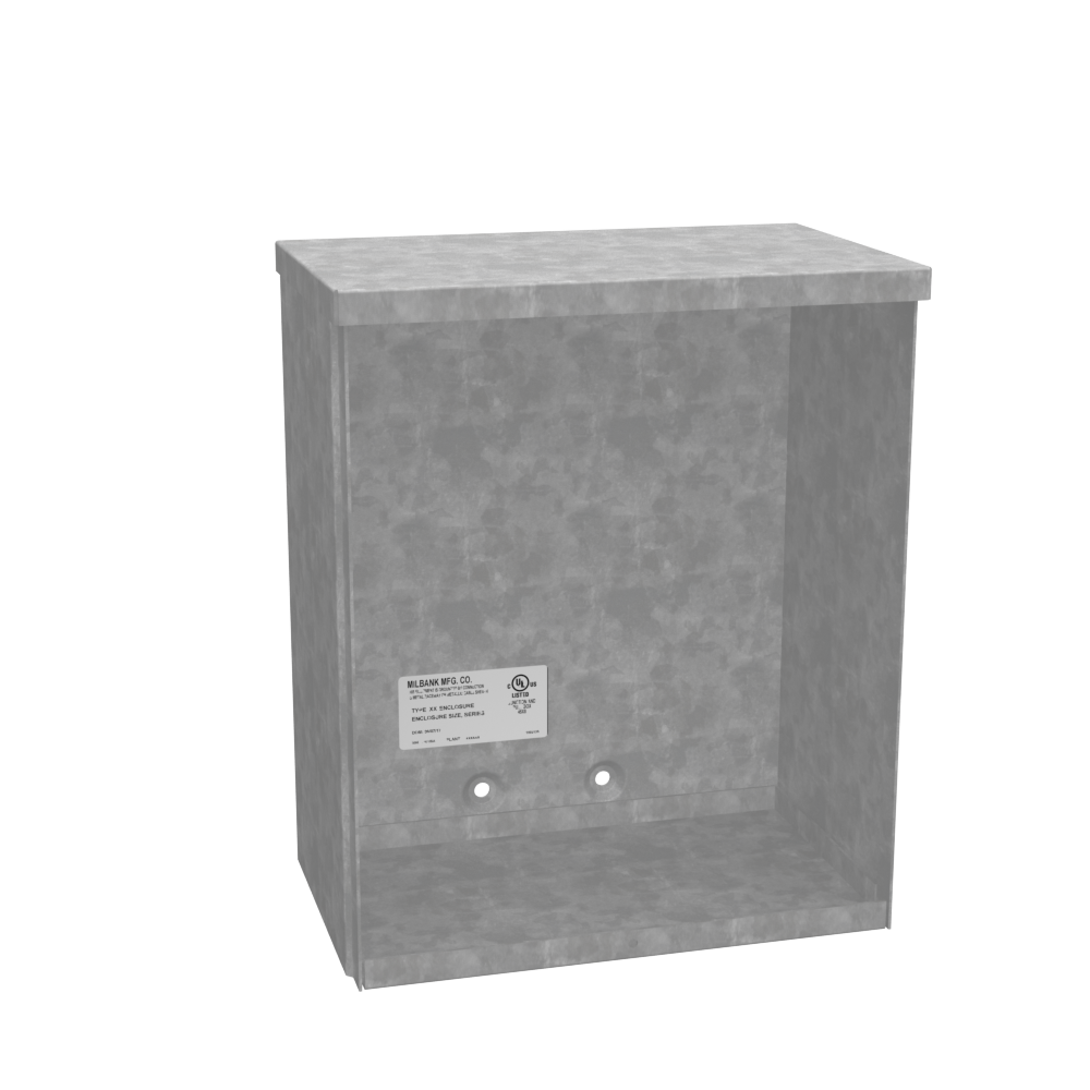 12x6x10 Screw Cover Type 3R UL Listed Steel No Knockouts No Paint Quad D Knockout for Lock Emboss Mounting Holes in Back