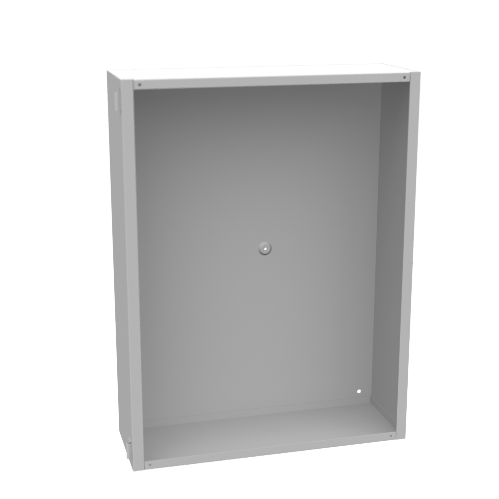 24x6x18 Hinge Cover Type 1 UL Listed Steel No Knockouts ANSI 61 Gray Flush Pull Ring Formed Hinges Mounting Holes in Back