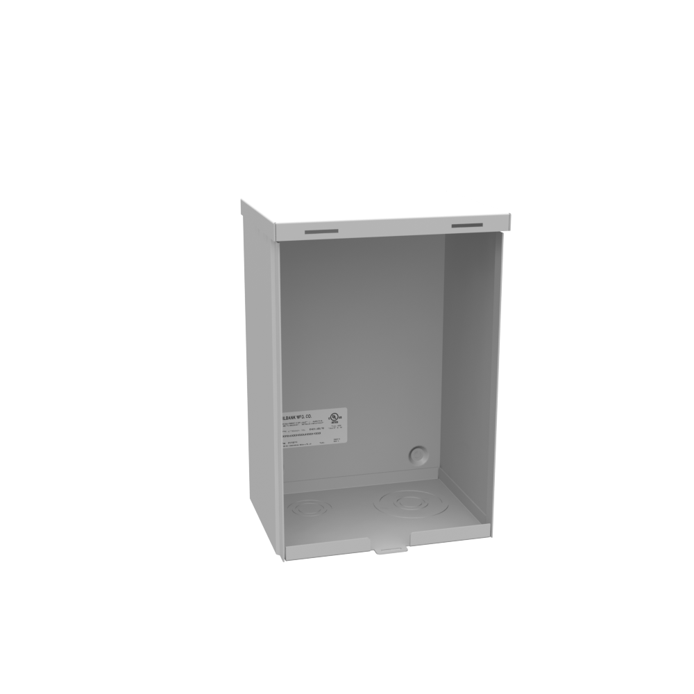 12x6x8 Hinge Cover Type 3R UL Listed Steel Knockouts ANSI 61 Gray Formed Hinges Padlocking Flip Latch Emboss Mounting Holes in Back