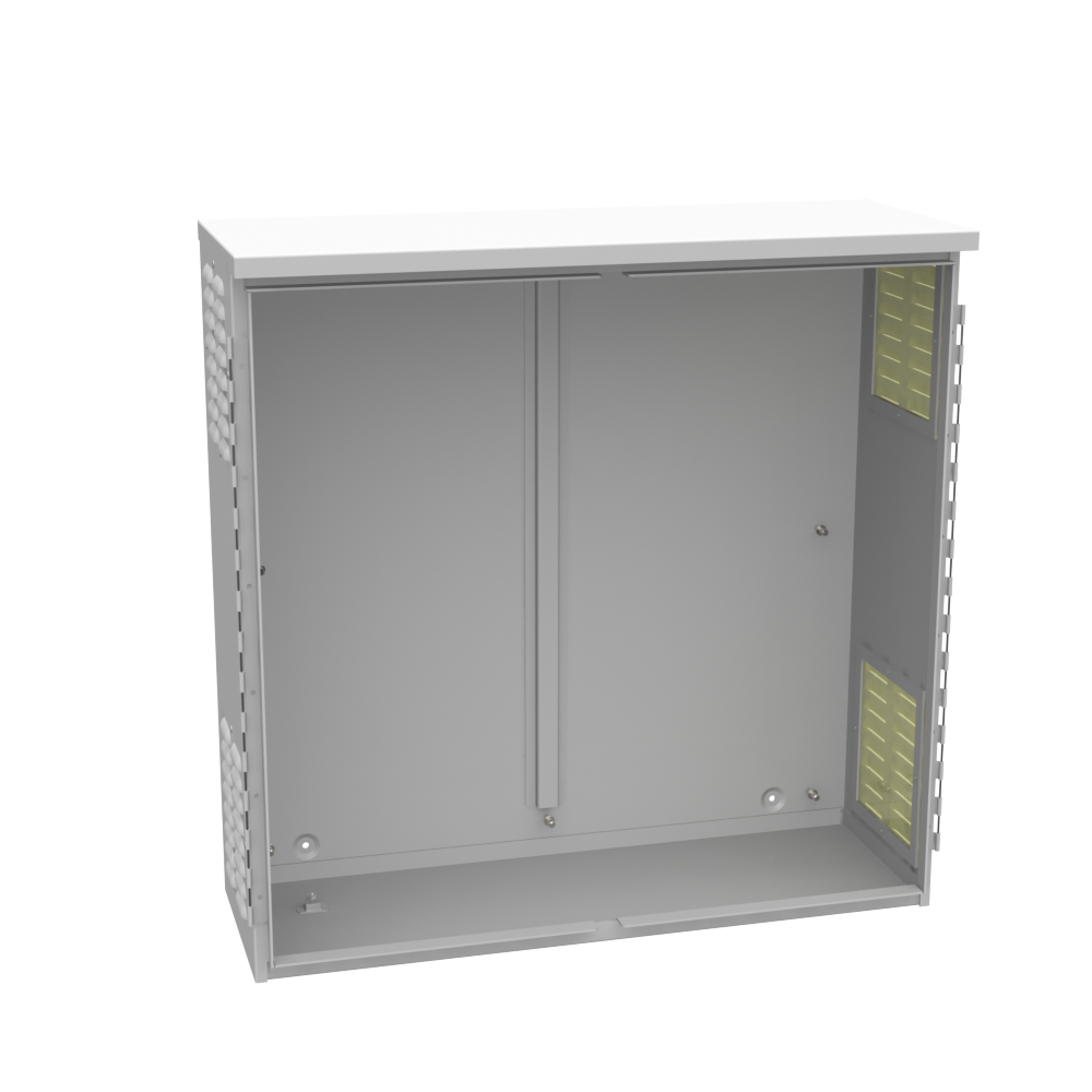 36x12x36 Hinge Cover Type 3R UL Listed Aluminum No Knockouts  No Paint Padlocking 3PT Handle Louvers Both Sides