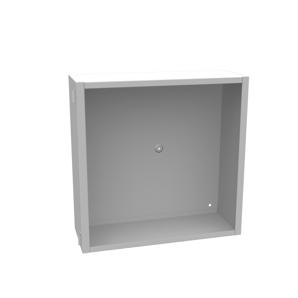 16x6x16 Hinge Cover Type 1 UL Listed Steel No Knockouts ANSI 61 Gray Flush Pull Ring Formed Hinges Mounting Holes in Back
