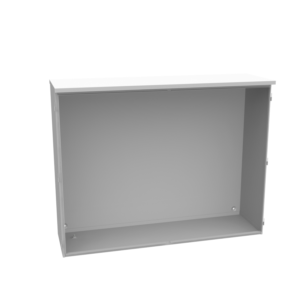 42x15x54 Hinge Cover Type 3R UL Listed No Knockouts ANSI 61 Gray Lift Off Hinges Double Doors Handle on Right Padlocking 3PT Handle Drip Shield