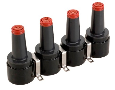 Product image for Hubbell Power 215J4U 200 Amp 15 kV 4-Position Loadbreak Junction with U-Strap