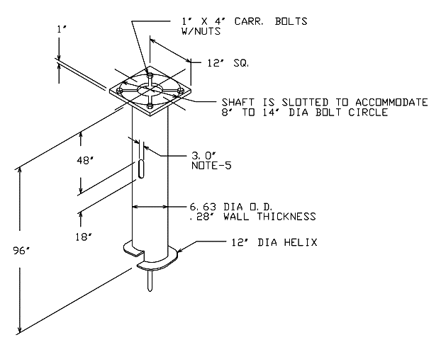 Product image for Chance T112-0564 6.63 x 96 Inch Streetlight Foundation