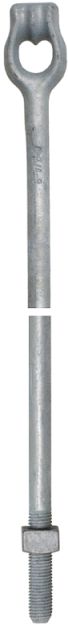 Product image for Hubbell Power 5368 1 Inch x 8 Foot Galvanized Anchor Rod