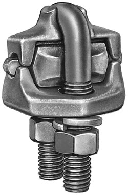 Product image for Hubbell Power LC74B 400 MCM Run/Tap Aluminum U-Bolt Parallel Groove Connector