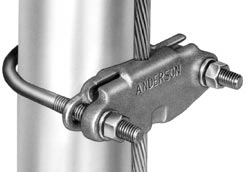 Product image for Hubbell Power GC11111C 2/0 AWG to 250 MCM Bronze Cable to Rod/Tube Grounding Clamp