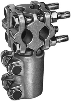 Product image for Anderson D2S1210012 2 AWG to 1000 MCM Bronze Stud to 2-Cable/Tube Bolted Stud Connector