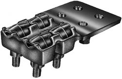 Product image for Anderson VL261CH 1/0 AWG top 500 MCM Bronze 2-Cable to Flat Double Eyebolt Terminal
