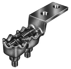 Product image for Anderson VL4D414H 6 AWG to 250 MCM Bronze Cable to Flat Double Eye Bolt Terminal