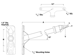 Product image for Chance 1SBM18AMT 1.5 x 18 Inch 1-Phase Cutout/Arrester Bracket