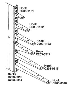Product image for CHANCE C2031127 HOOK, CABLE RACK 10