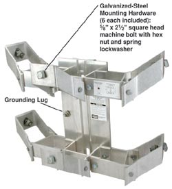 Product image for Hubbell Power C3MW24ML 1250 lb Aluminum Bolt-On Transformer Bracket